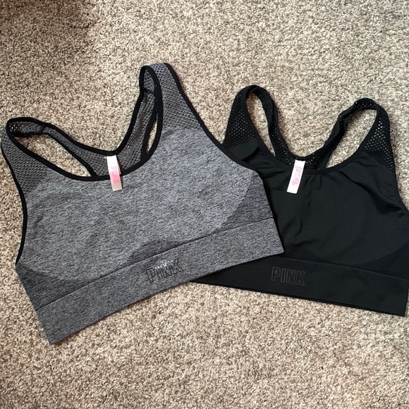 2 Pink Victoria’s Secret Lounge Sports Bras - Picture 1 of 4